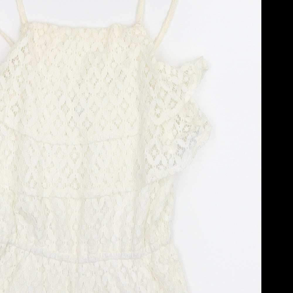 John Lewis Girls White   Jumpsuit One-Piece Size 11 Years