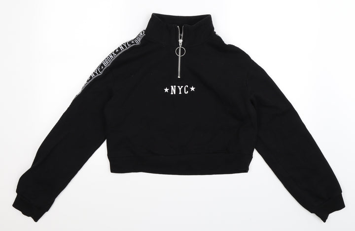 Divided Womens Black   Pullover Sweatshirt Size XS
