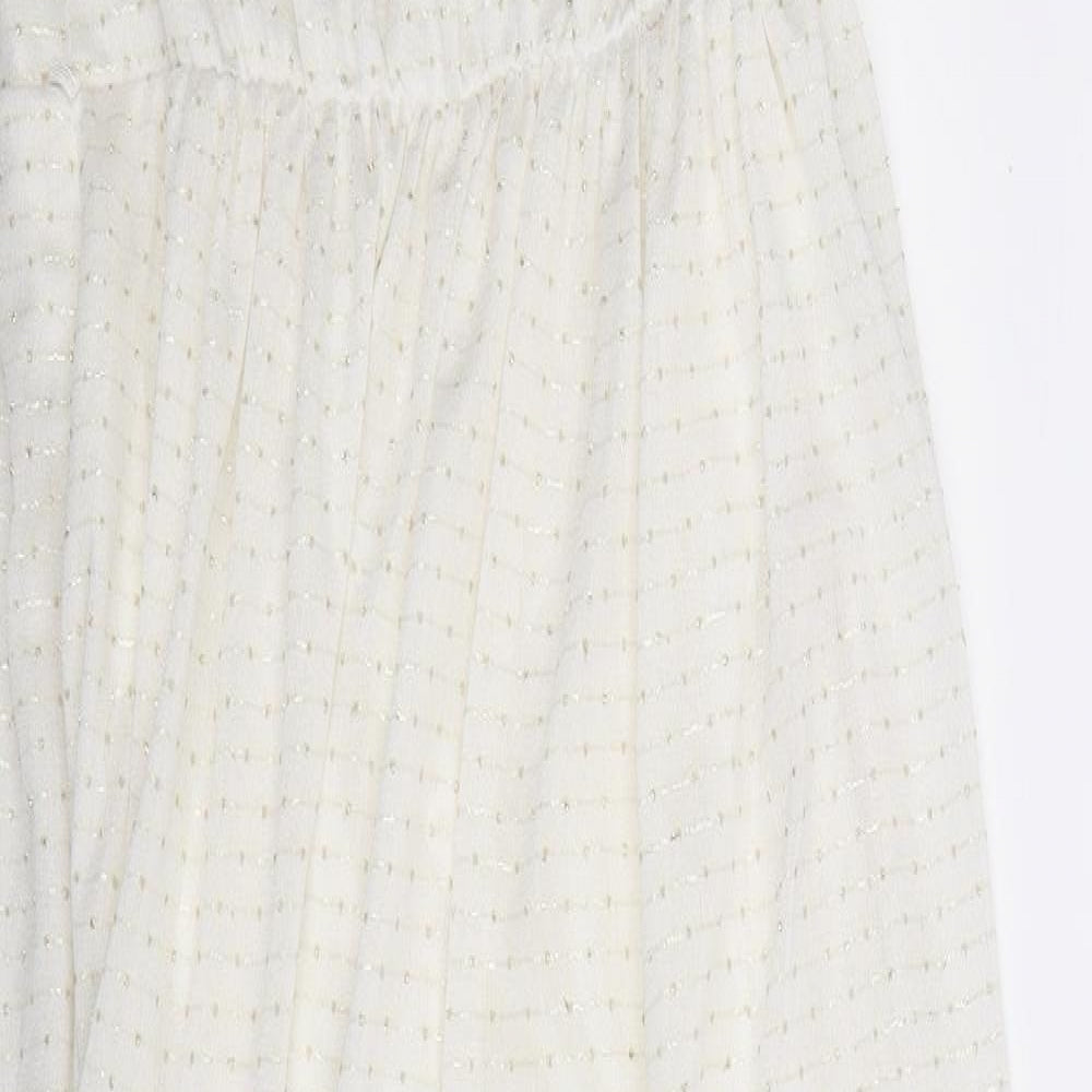 Hopfuer Womens White Striped  Maxi  Size M