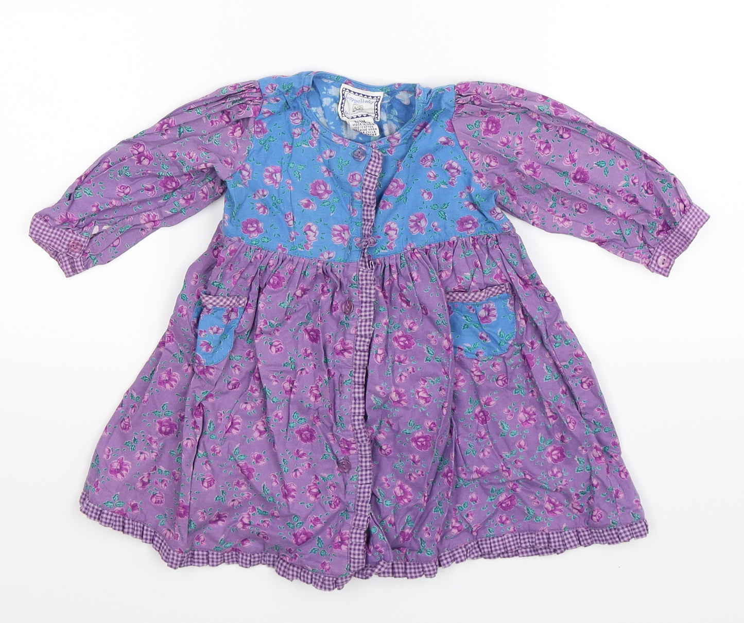 Cornelloki Girls Purple Floral  Fit & Flare  Size 9-12 Months