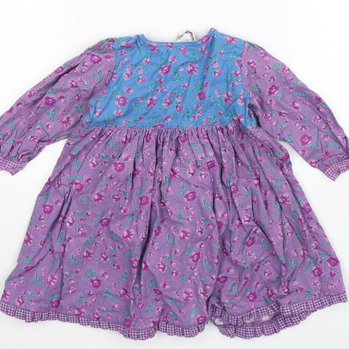 Cornelloki Girls Purple Floral  Fit & Flare  Size 9-12 Months