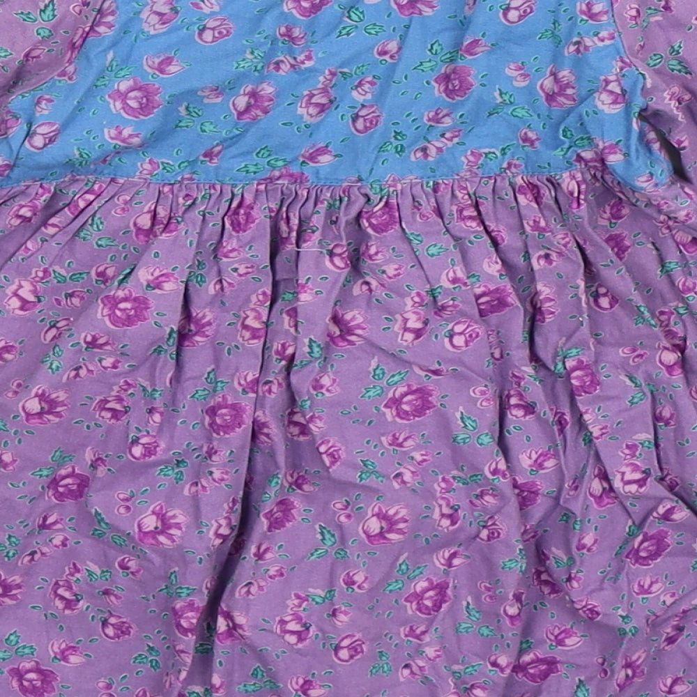 Cornelloki Girls Purple Floral  Fit & Flare  Size 9-12 Months