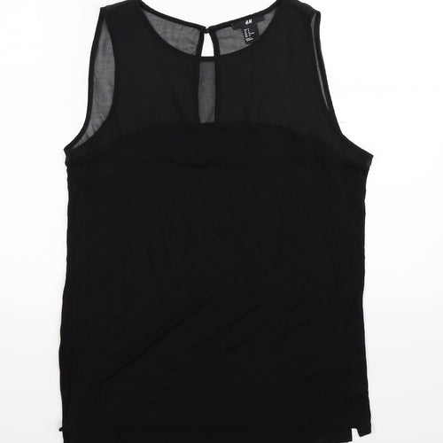 H&M Womens Black  Satin Basic Tank Size M