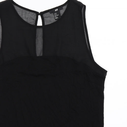 H&M Womens Black  Satin Basic Tank Size M