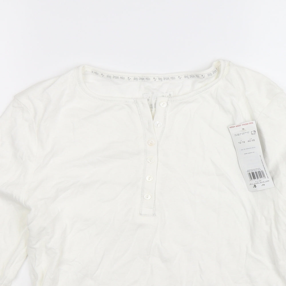 F&F Womens White   Top Pyjama Top Size 18