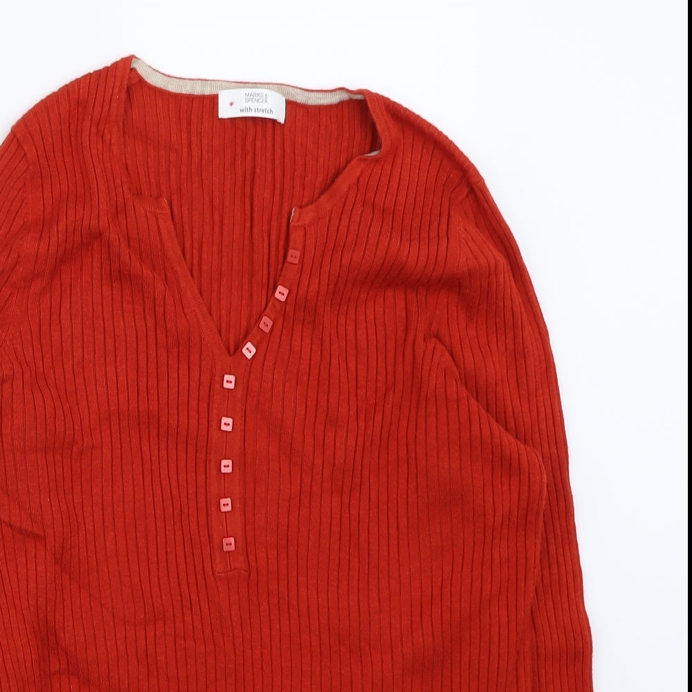 Marks and Spencer Womens Orange   Pullover Jumper Size 20