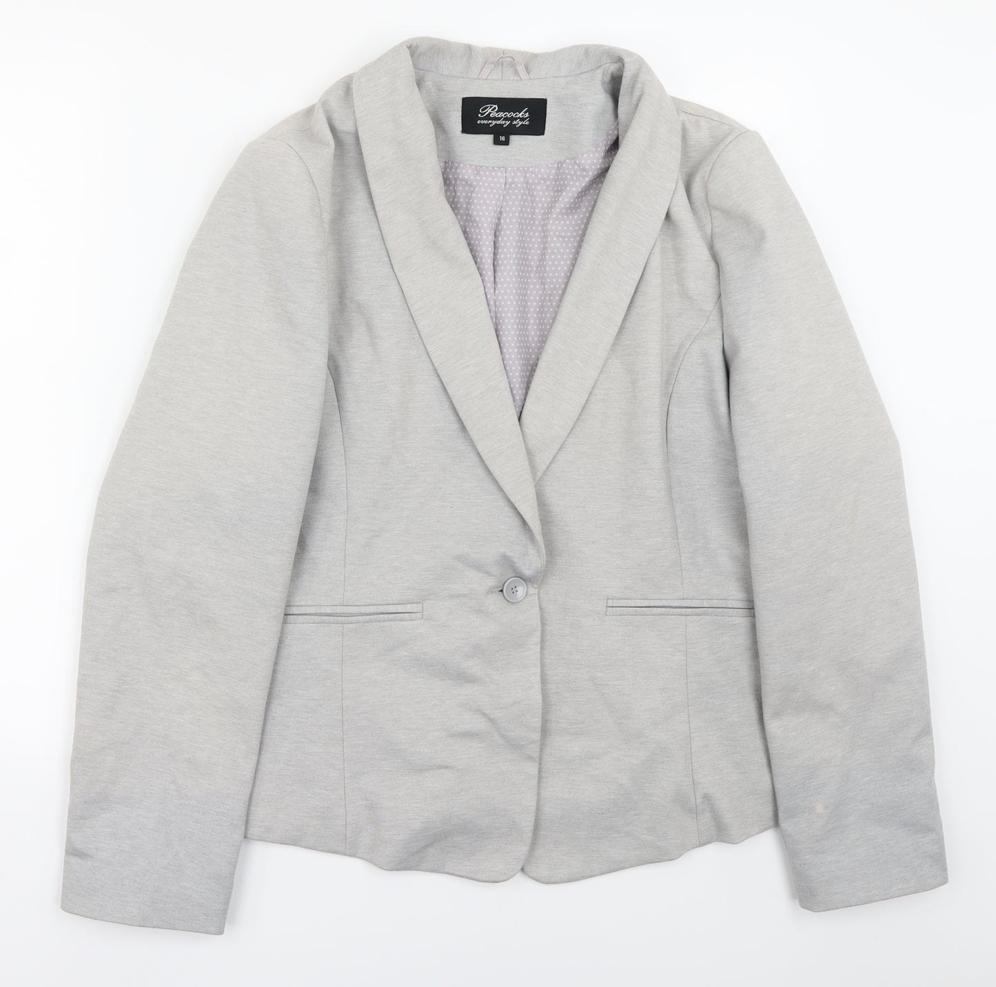 Peacocks Womens Grey   Jacket Suit Jacket Size 16
