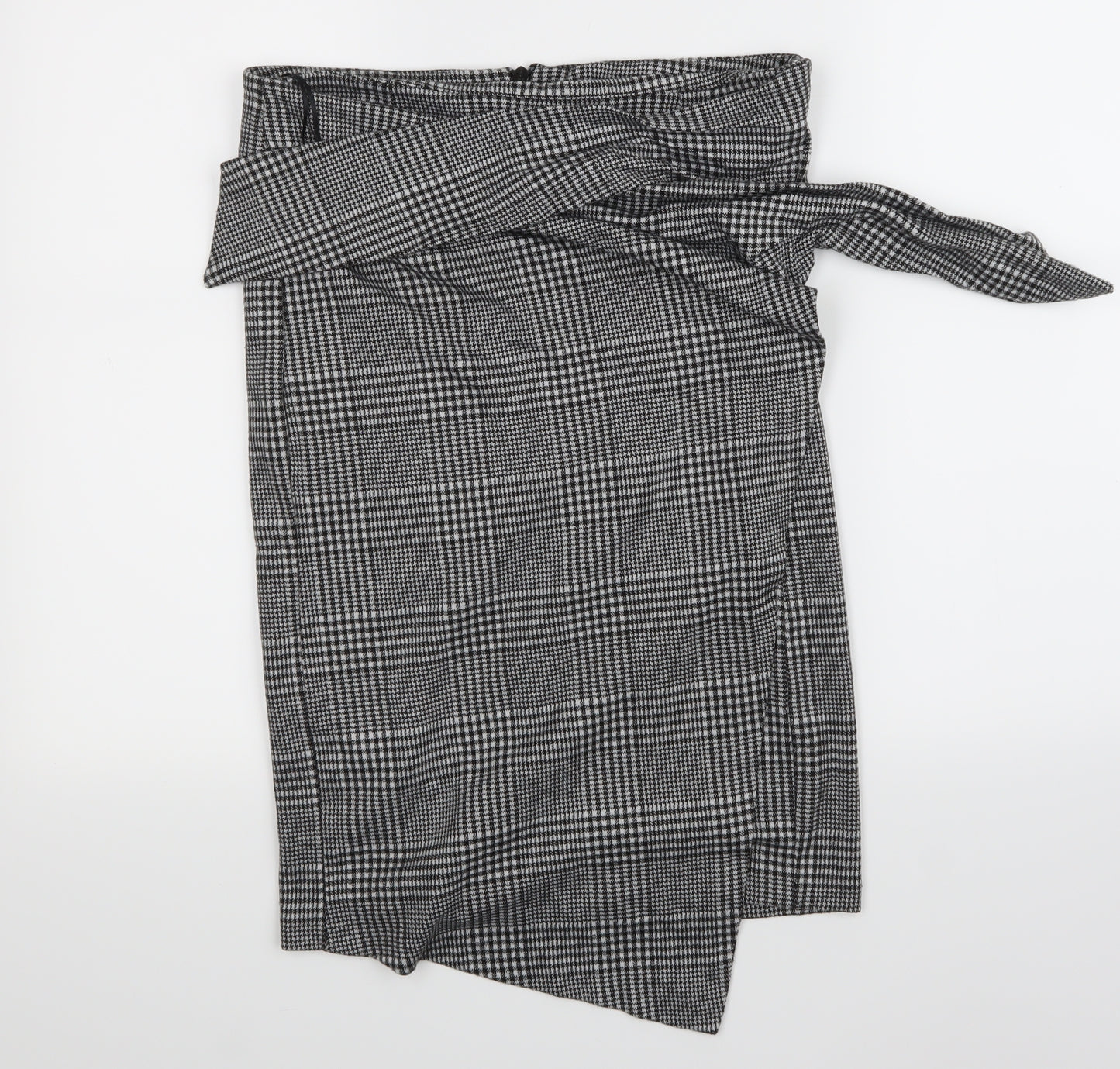 NEXT Womens Black Check  Flare Skirt Size 14