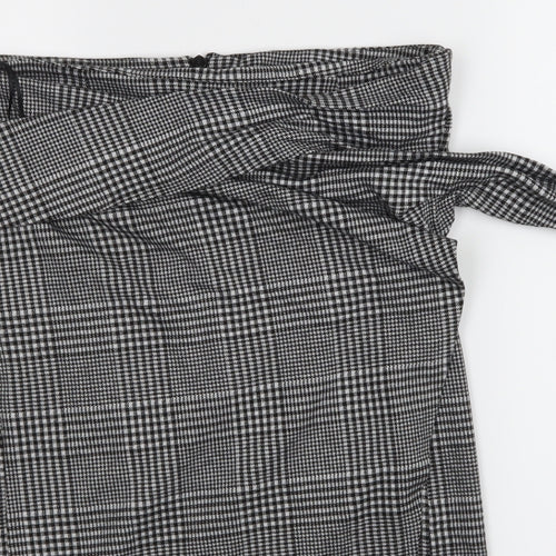 NEXT Womens Black Check  Flare Skirt Size 14