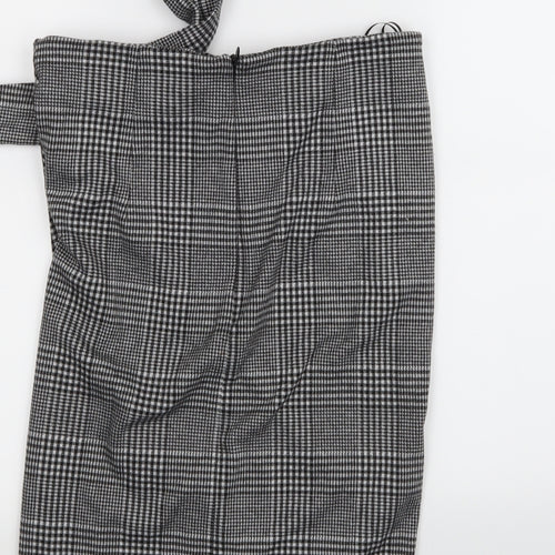 NEXT Womens Black Check  Flare Skirt Size 14