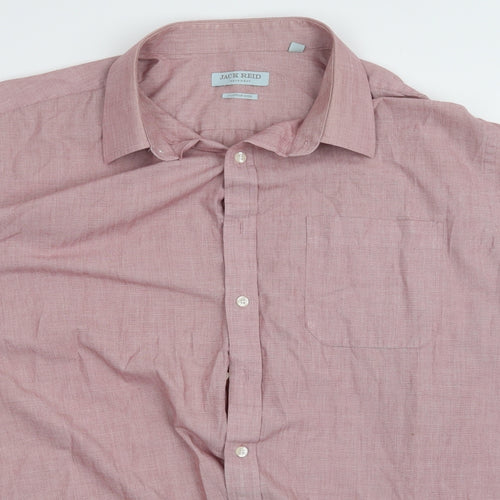 Jack Reid Mens Pink    Button-Up Size 17.5
