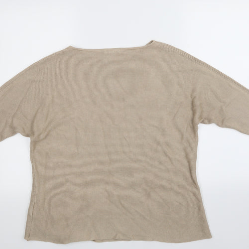 H&M  Womens Beige Striped  Pullover Jumper Size 10