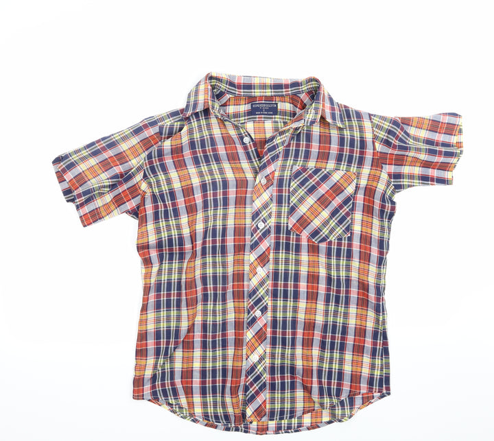 P-3000 Womens Multicoloured Check  Basic Button-Up Size 6