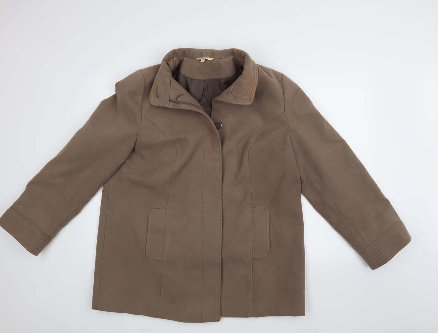 Marks and Spencer Womens Beige   Overcoat Coat Size 18