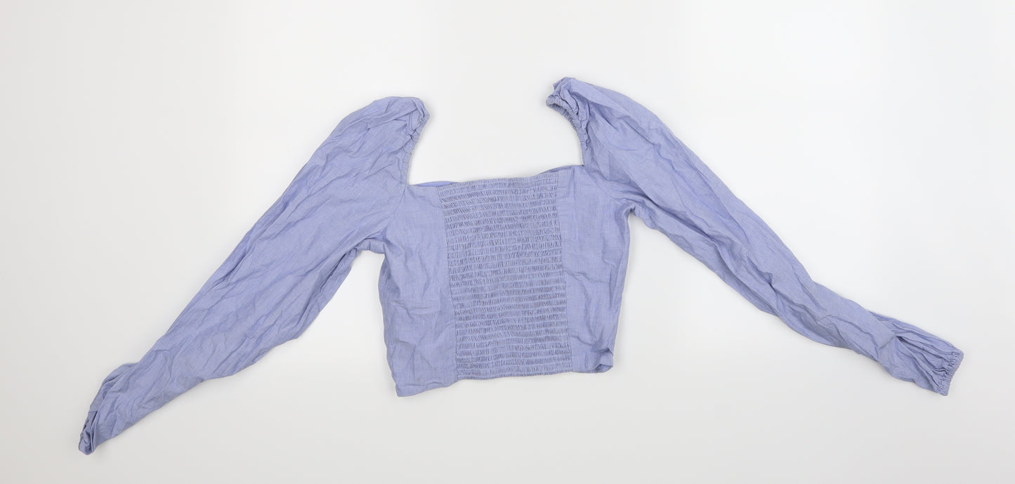 Stradivarius Womens Blue   Cropped T-Shirt Size 6