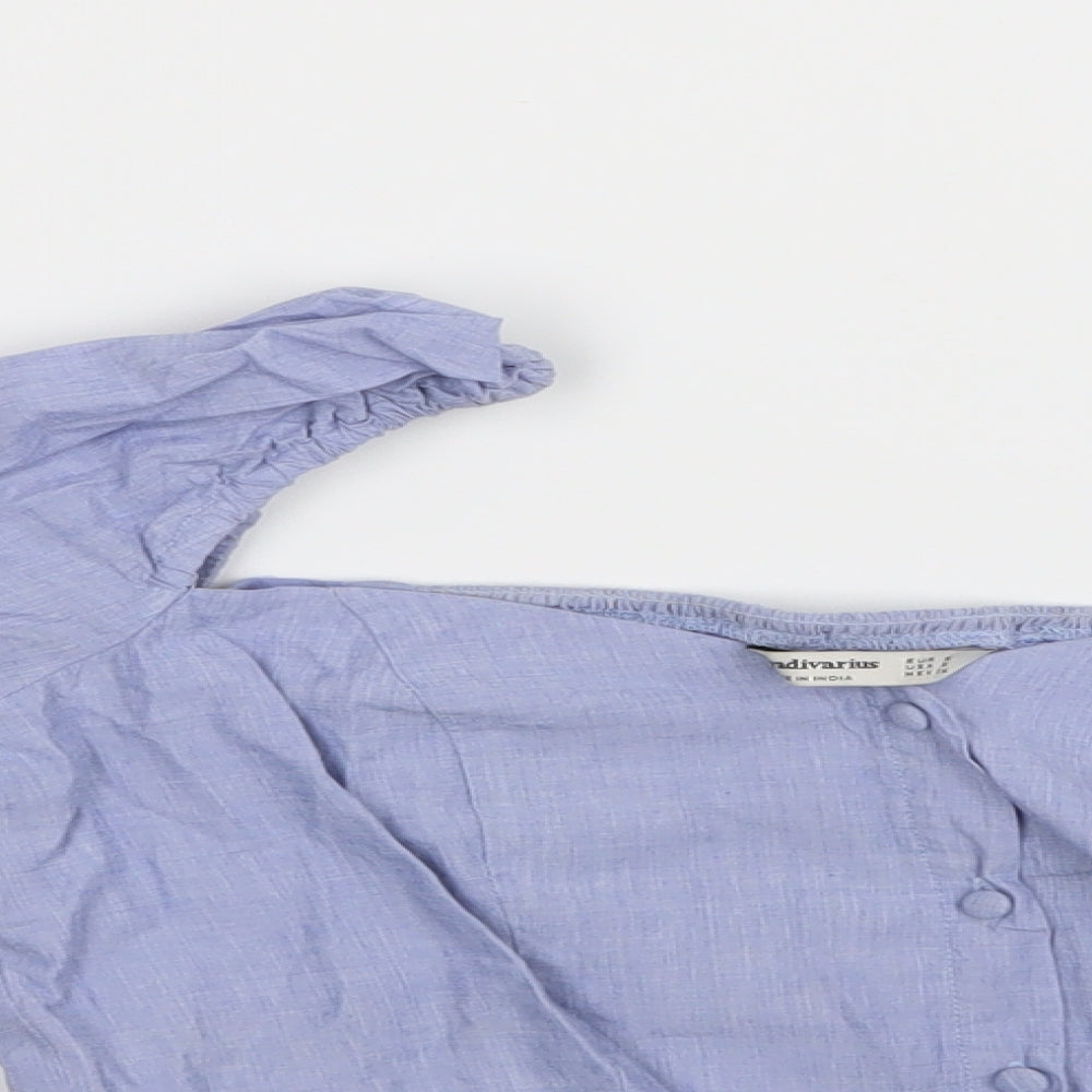 Stradivarius Womens Blue   Cropped T-Shirt Size 6