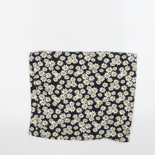 New Look Womens Black Floral  Wrap Skirt Size 12