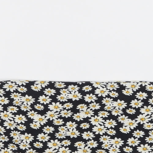 New Look Womens Black Floral  Wrap Skirt Size 12