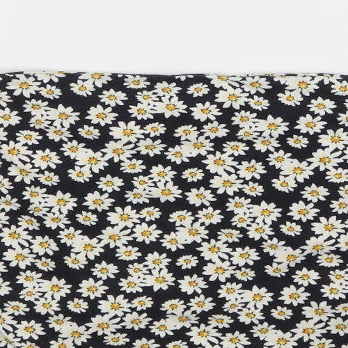New Look Womens Black Floral  Wrap Skirt Size 12