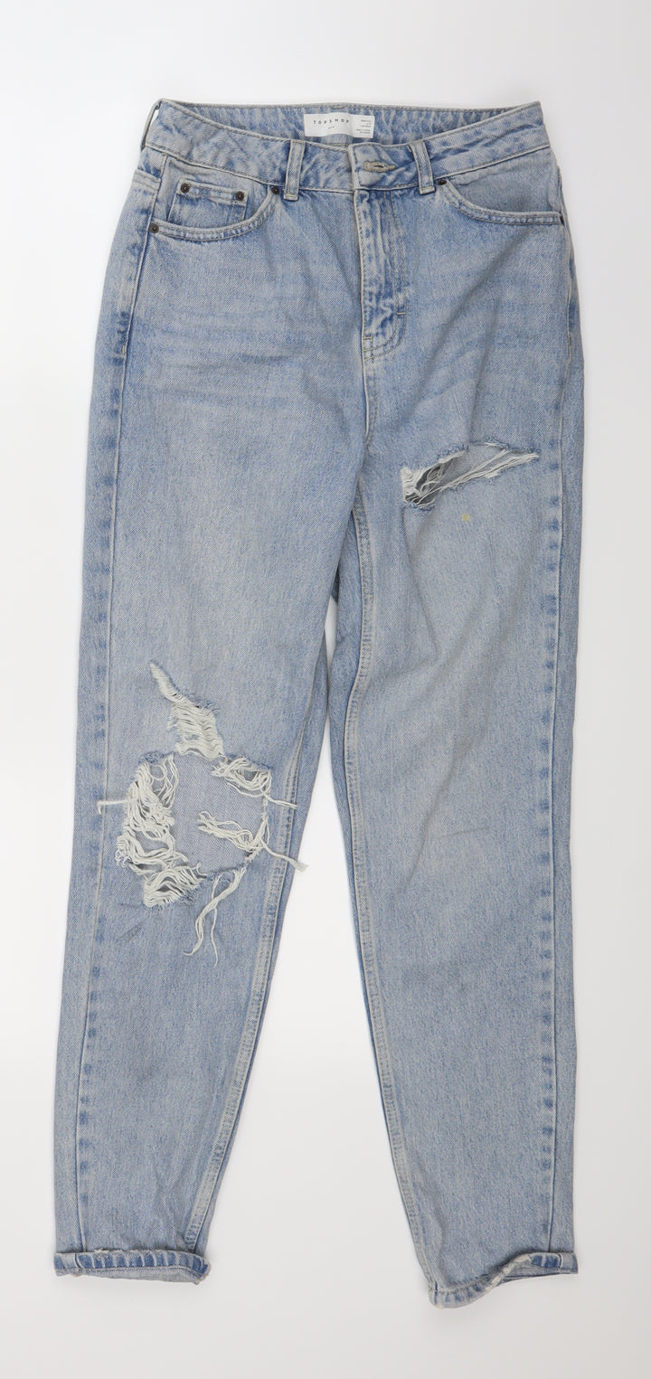Topshop Womens Blue Straight Jeans Size 28 L29 in