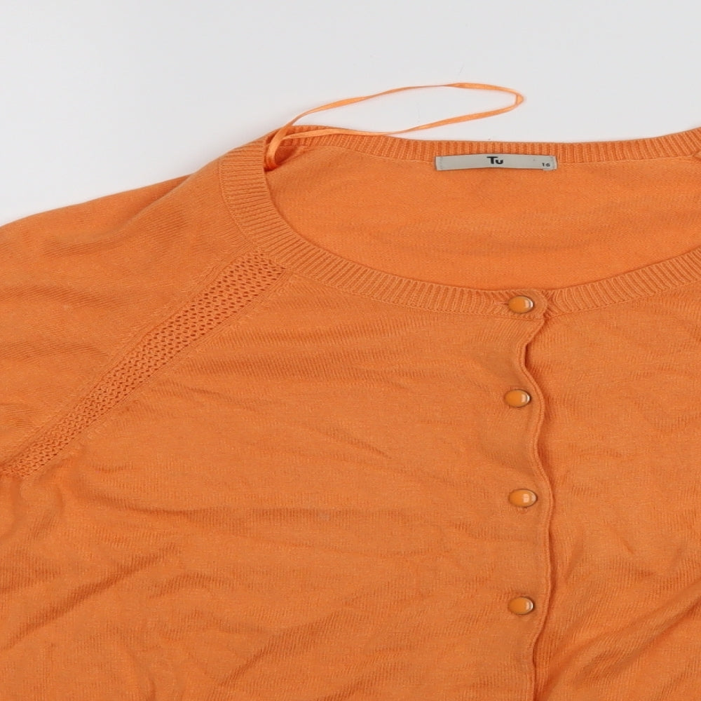 TU  Womens Orange   Cardigan Jumper Size 16