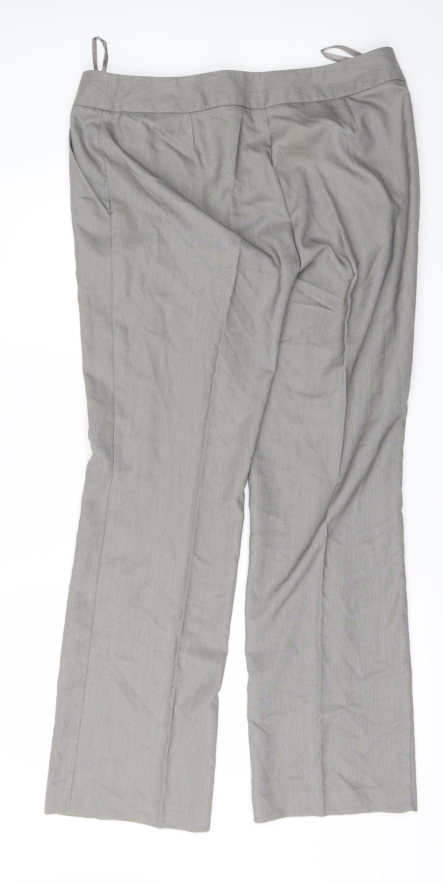 Papaya Womens Grey   Trousers  Size 14 L29 in