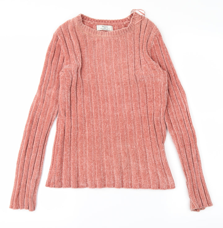 Bershka Womens Pink Pullover Jumper Size S