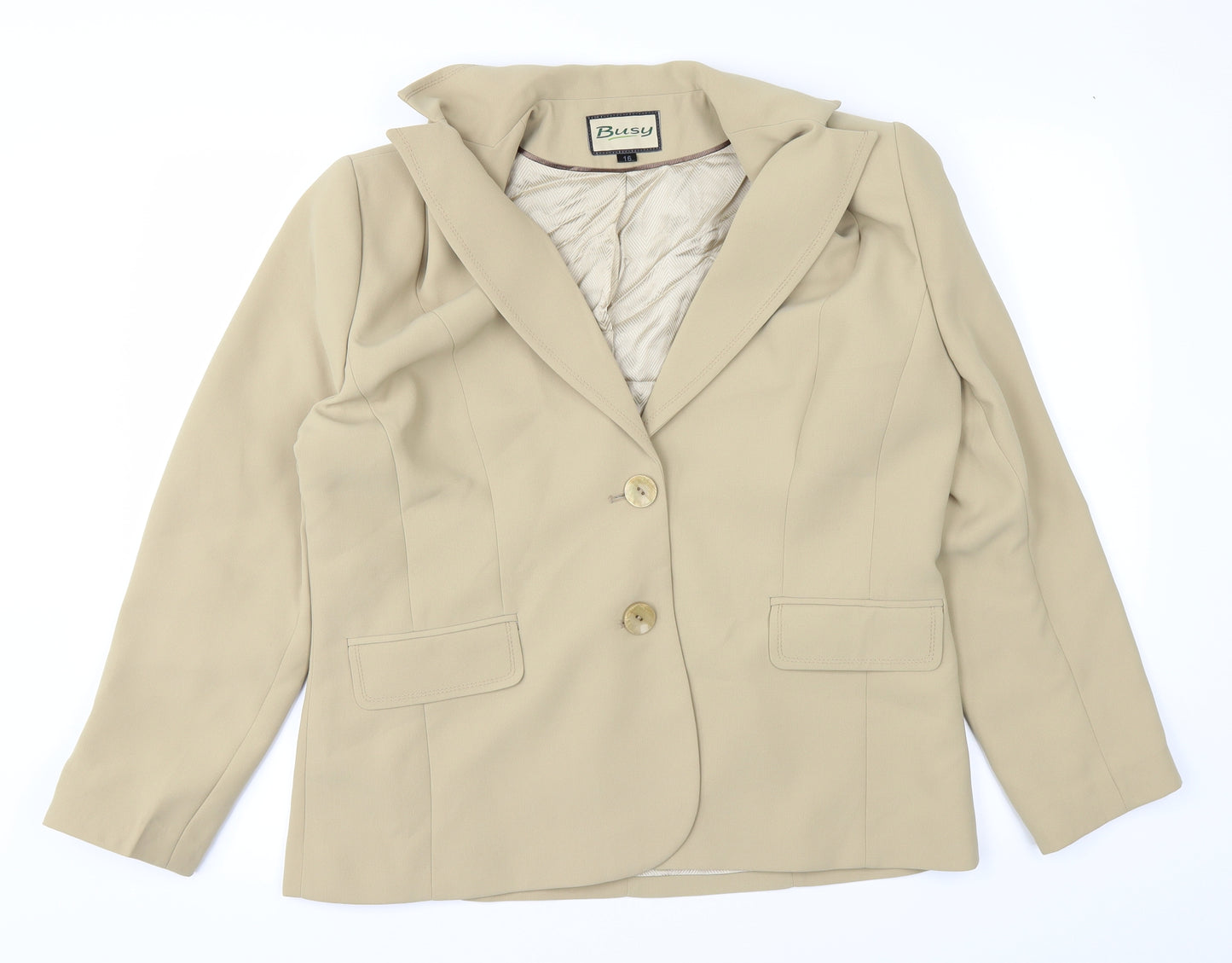busy Womens Yellow   Jacket  Size 16