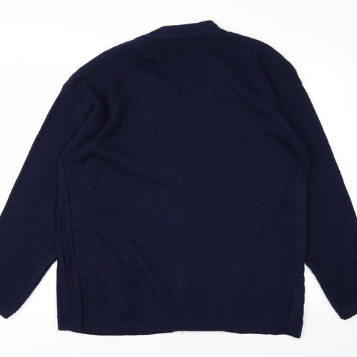100acrylic Womens Blue  Knit Cardigan Jumper Size 2XL