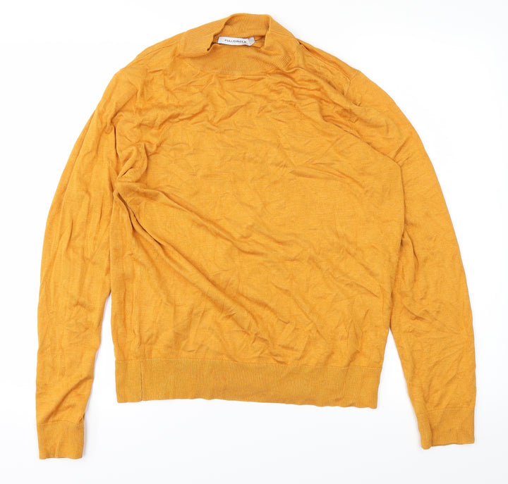 Full Circle Womens Yellow Basic T-Shirt Size L