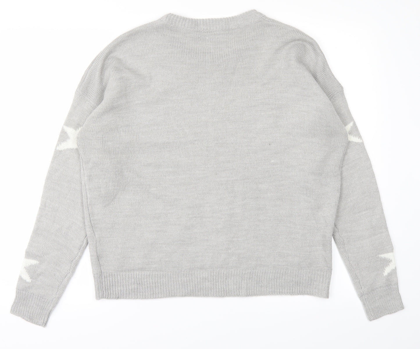 Brave Soul Womens Grey  Knit Pullover Jumper Size 12  - Stars