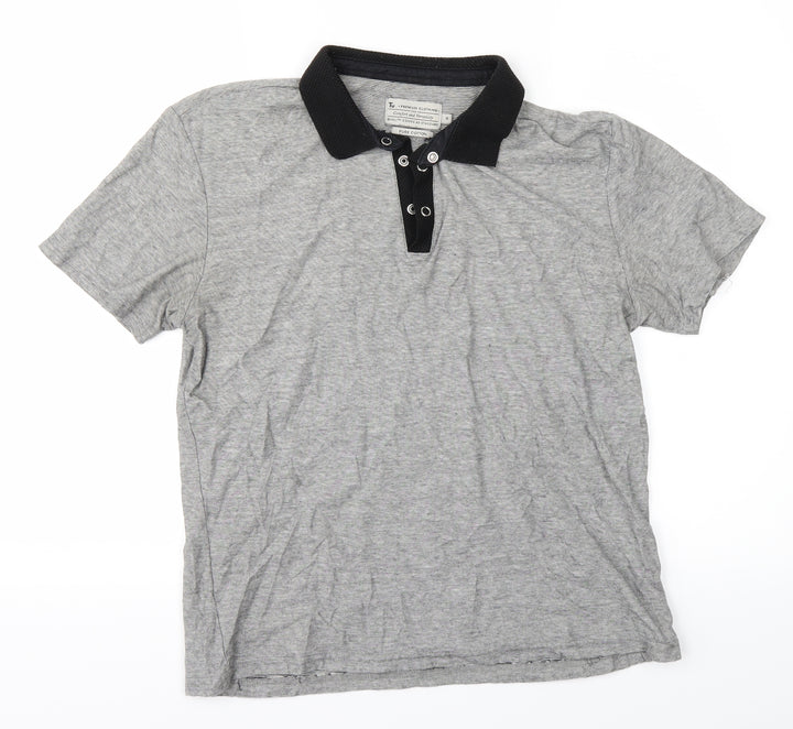 TU Boys Grey Basic Polo Size S