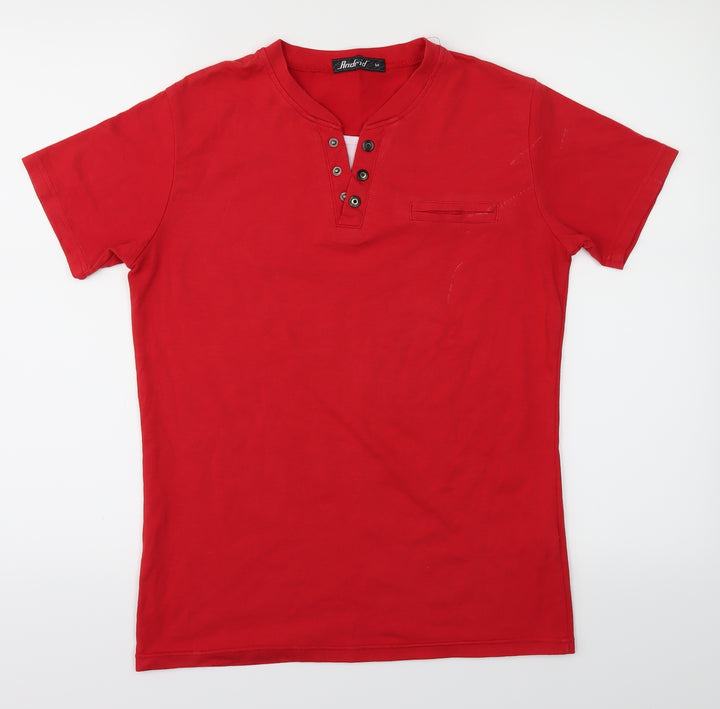 Andrid Boys Red Basic T-Shirt Size M