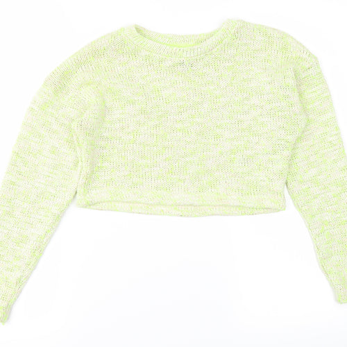 New Look Girls White  Knit Cropped T-Shirt Size 10-11 Years