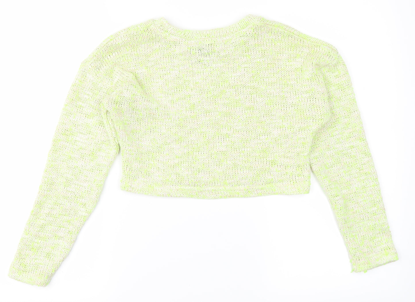 New Look Girls White  Knit Cropped T-Shirt Size 10-11 Years