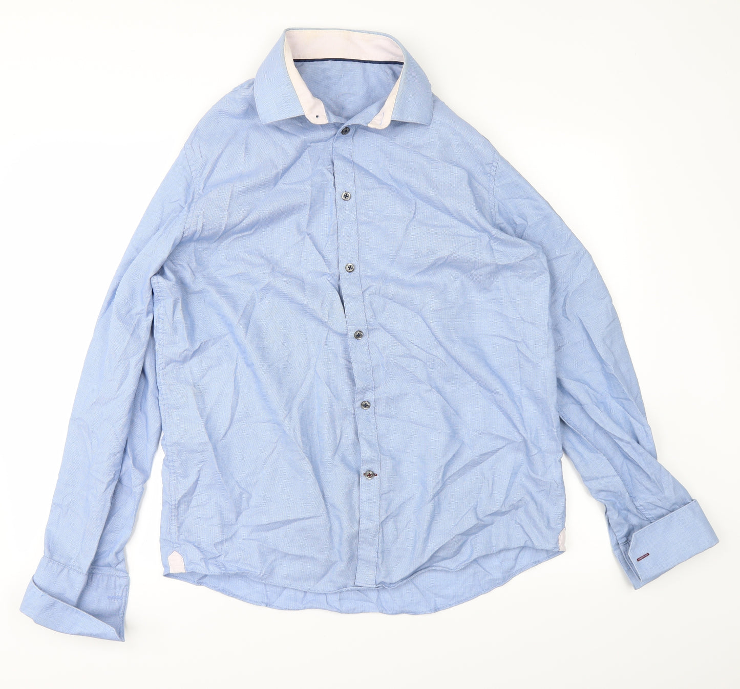 Burton Mens Blue    Dress Shirt Size L