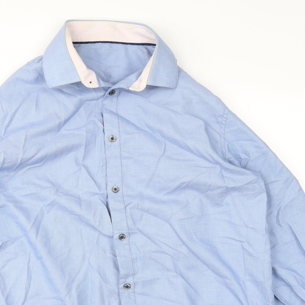 Burton Mens Blue    Dress Shirt Size L