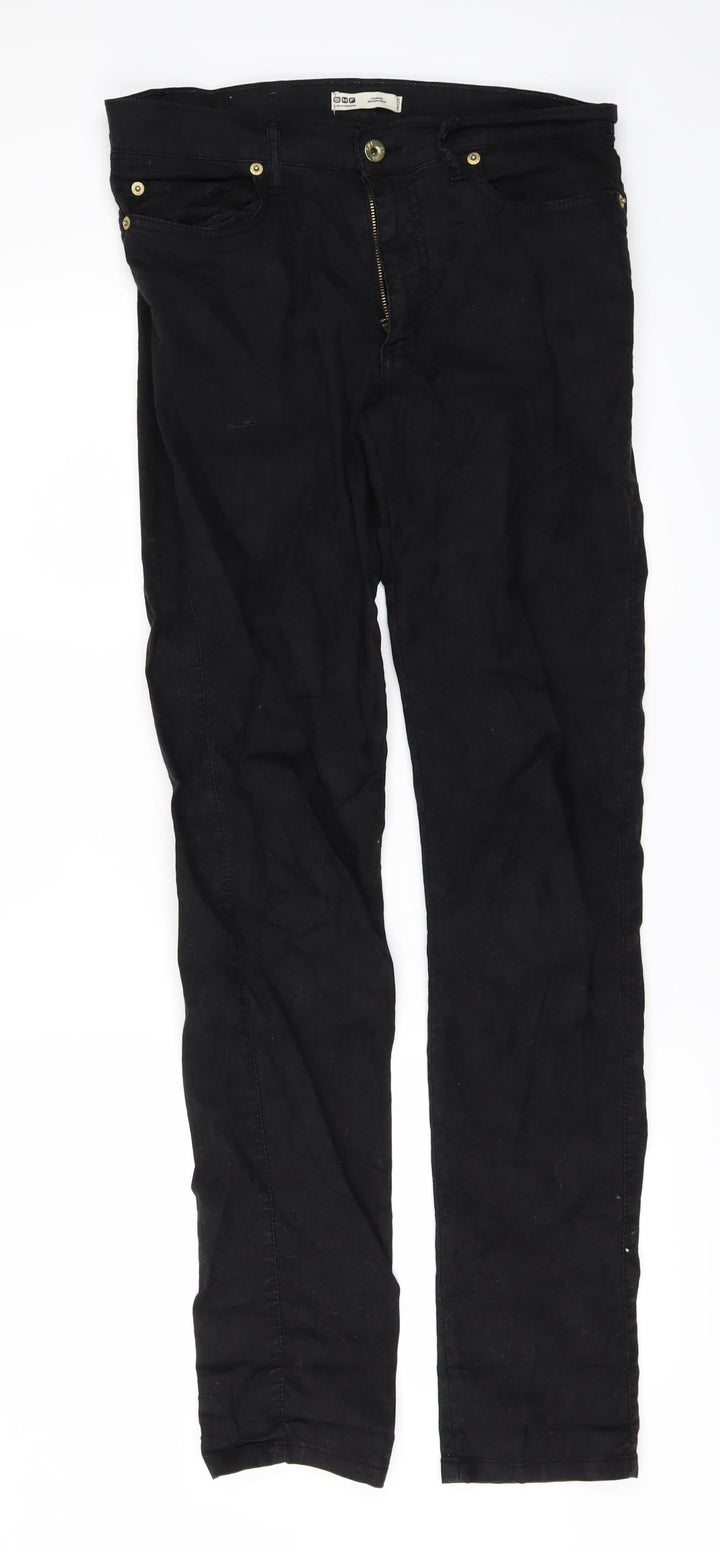 SMF Womens Black Floral Denim Skinny Jeans Size 6 L31 in