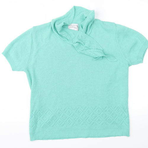 IM STITCHES Womens Blue  Knit Basic T-Shirt Size 16