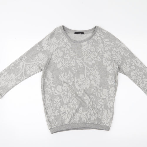 George Womens Grey Floral  Pullover Jumper Size 8