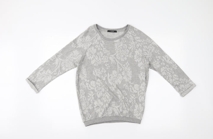 George Womens Grey Floral  Pullover Jumper Size 8