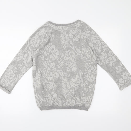 George Womens Grey Floral  Pullover Jumper Size 8
