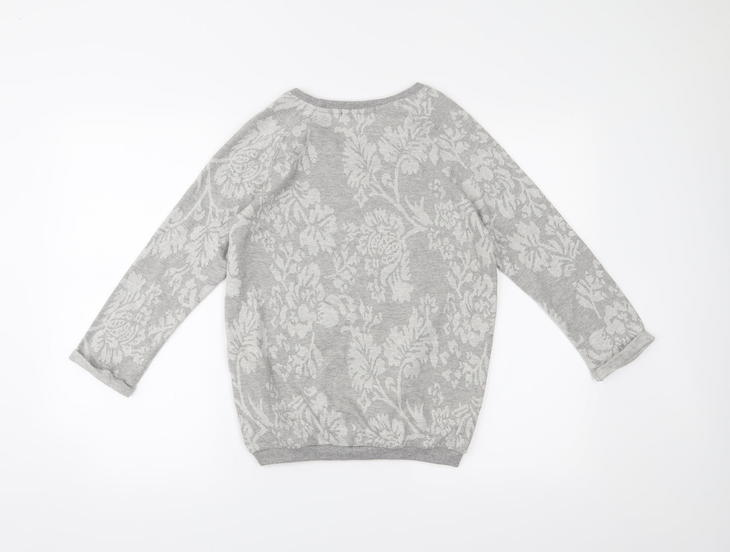 George Womens Grey Floral  Pullover Jumper Size 8