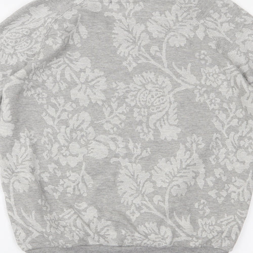 George Womens Grey Floral  Pullover Jumper Size 8