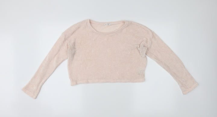 Candy Couture Girls Pink   Pullover Jumper Size 13 Years  - Cropped