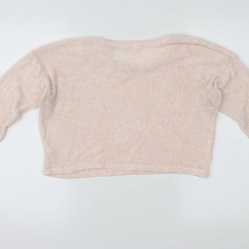 Candy Couture Girls Pink   Pullover Jumper Size 13 Years  - Cropped