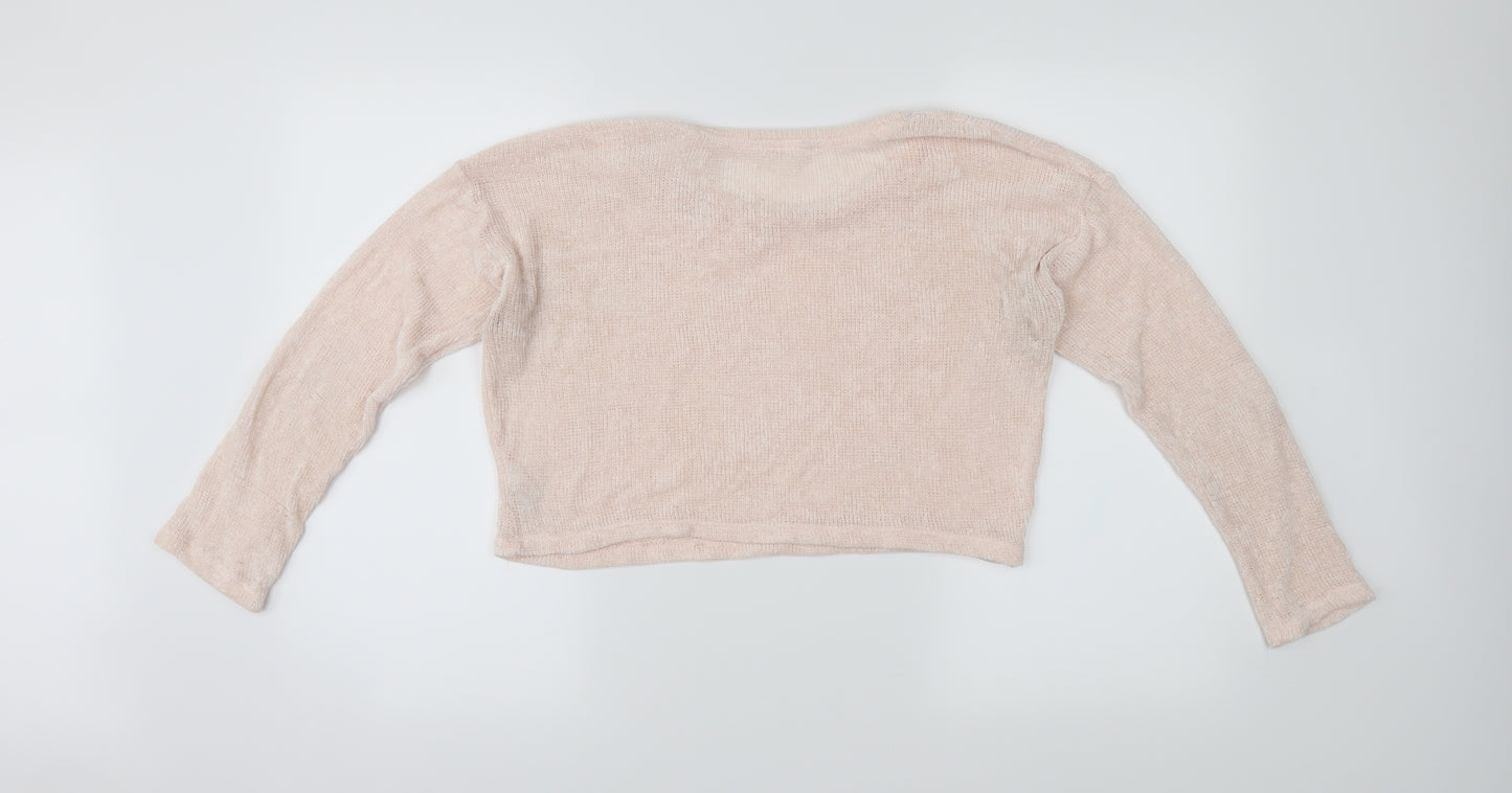 Candy Couture Girls Pink   Pullover Jumper Size 13 Years  - Cropped