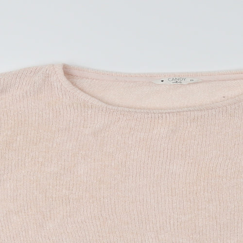 Candy Couture Girls Pink   Pullover Jumper Size 13 Years  - Cropped