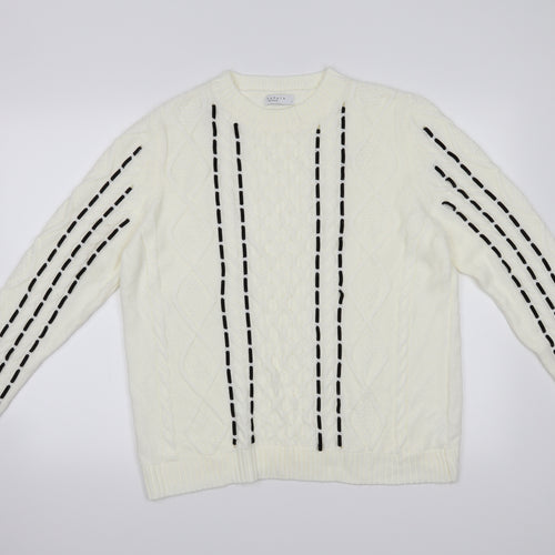 Papaya Womens White   Pullover Jumper Size L
