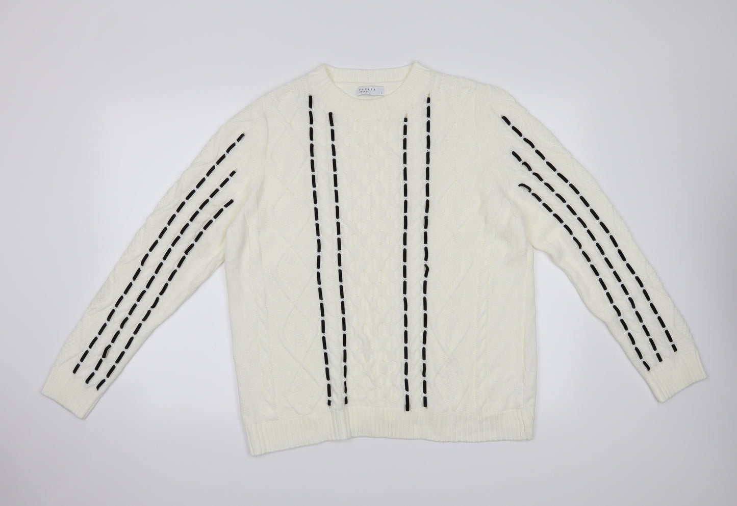 Papaya Womens White   Pullover Jumper Size L